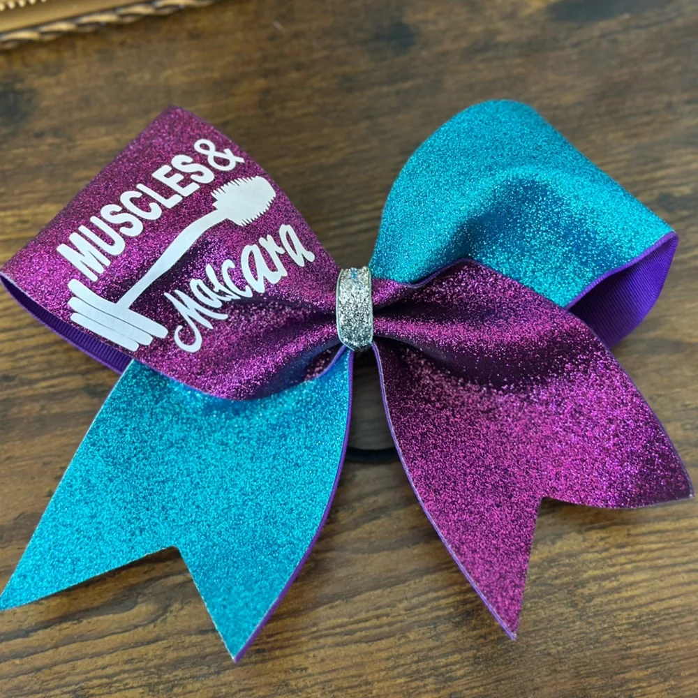 Batman & Superman Cheer Bows Set of 3 large bows for girl hair accessories gym